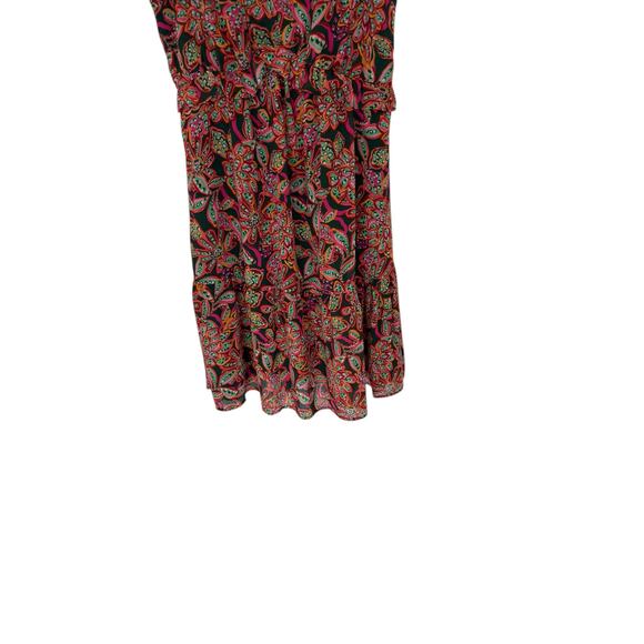 J.Crew Dress Prink Green Dainty V-Neck Ruffle Broomstick Short Sleeve Size 0 - Picture 3 of 14